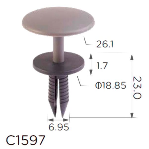 Кліпса кріплення Натискна Розпірна Універсальна C1597 68109 фото