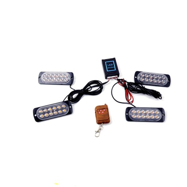 Страбоскоп Светодиодный 12-24V / LED 4 Шт / 12 Режимов / Желтый (BS-1-4-12LED Y) 62072 фото