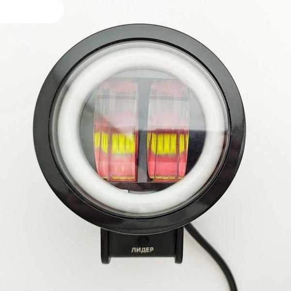 Світлодіодна додаткова LED фара / Далеке світло / Лінза з ДХО D-100мм / 10-30V / 20W / 7000K / 1 шт 53801 фото