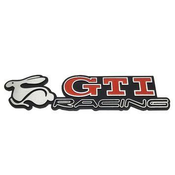Емблема напис GTI Racing для Volkswagen червона+чорний 159х37 мм метал (на скотчі) 95632 фото