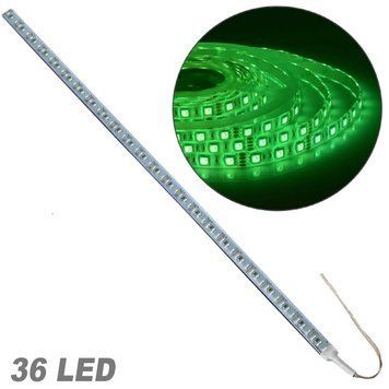 Лента диодная алюминий 12V - 50 см - 2А 36LED - в силиконе эффект сплошной ленты Зеленый свет (5630) 00000041269 фото