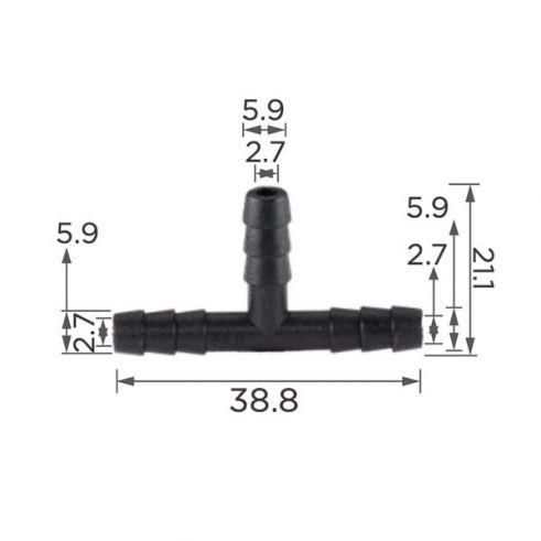 З’єднувач для трубок трійник d5.8мм OEM 22215 (C406) 67620 фото