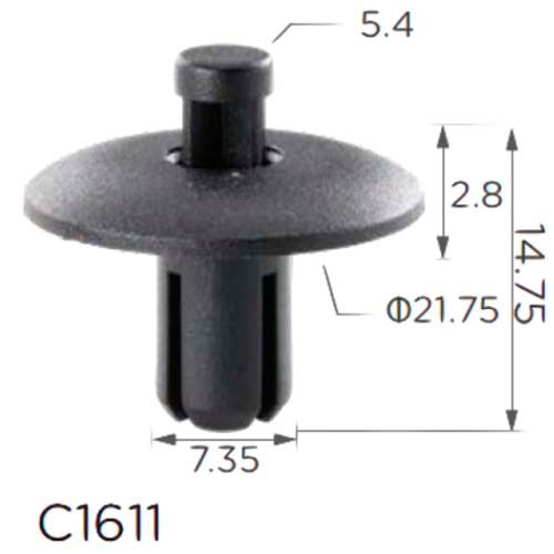 Клипса крипления Нажимная Распорная VW SKODA SUZUKI NISSAN MITSUBISHI HONDA (4D0807300B 4D0-807-300) C1611 67540 фото