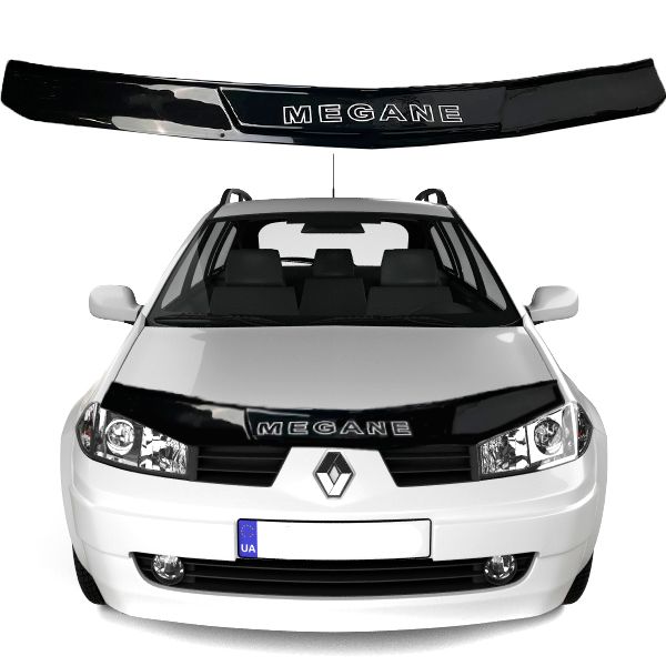 Дефлектор капоту мухобійка Renault Megane II 2002-2009 Voron Glass MR11202 фото