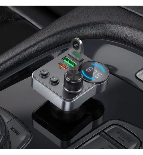 Автомобильный FM модулятор (трансмиттер) Hoco E86 2хUSB Type-C PD48W + QC3.0 101139 фото