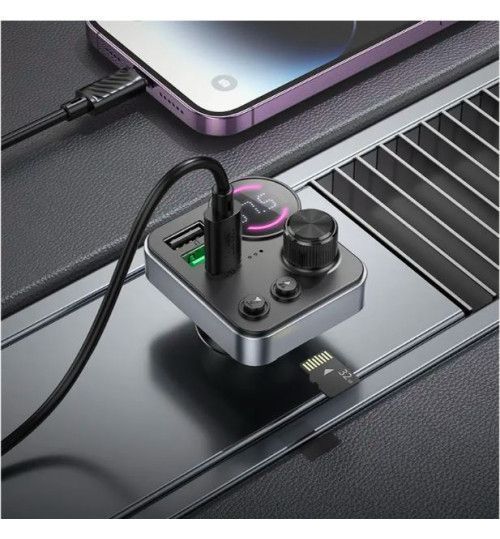 Автомобильный FM модулятор (трансмиттер) Hoco E86 2хUSB Type-C PD48W + QC3.0 101139 фото