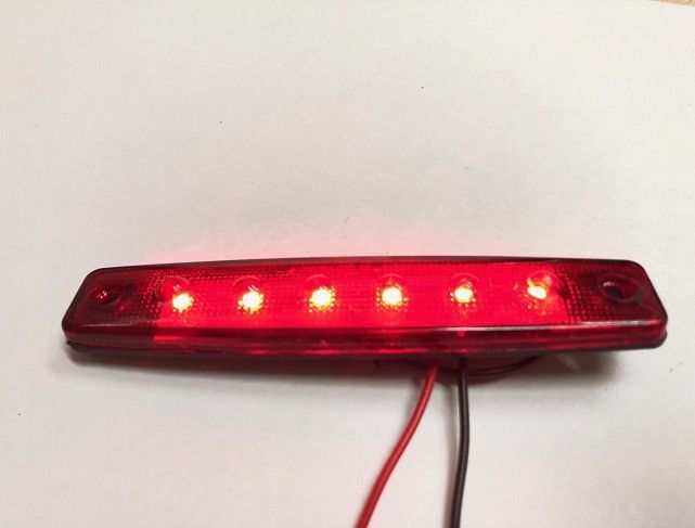 Габарит LED прямокутний 100х10 мм / 12/24V / 6 діодів / Червоний 1 шт MRT (104 K 022) 50301 фото