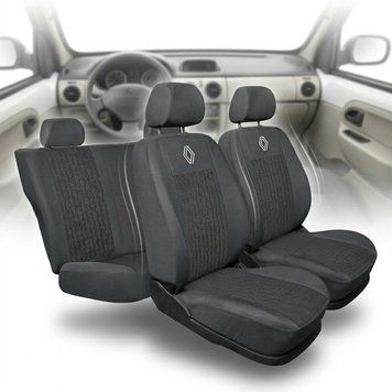 Чохли для сидінь модельні Renault Kangoo II 2007-2021 Жаккард Сірі (Роздільна спинка 5 підголосника) 101253 фото
