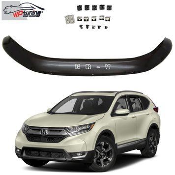 Дефлектор капоту мухобійка Honda CR-V c 2017- Євро Кріплення (Vip Tuning) HD30 3493 фото