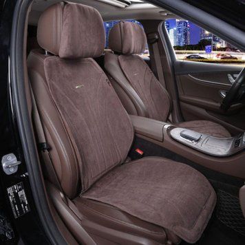 Накидки на передні сидіння Алькантара Maybach Додаткова вентиляція Коричневі 2 шт 96504 фото