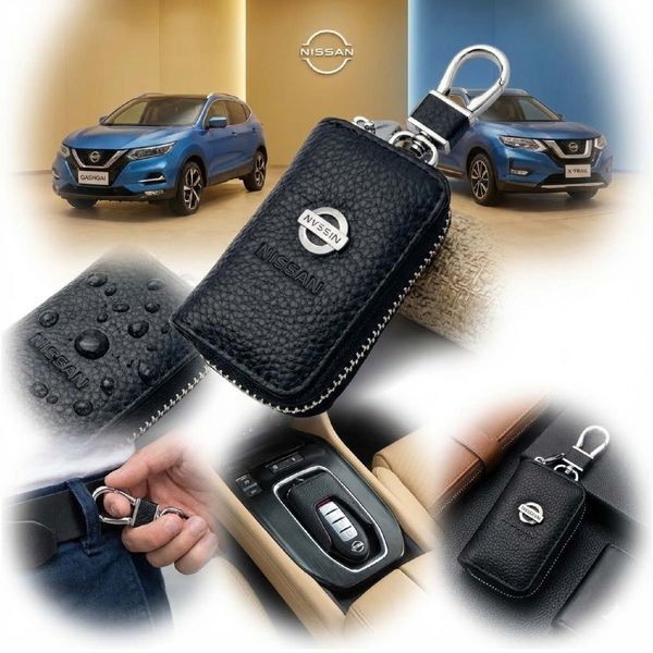 Чехол для ключей с карабином Nissan кожа (Тесненая кожа) 31770 фото