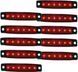 Габарит LED прямоугольный 100х10 мм / 24V / 6 диодов / Красный 10 шт (201306) 50303 фото 1