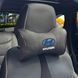 Подушка на підголівник з логотипом Hyundai Екошкіра 3D Кольоровий лого Чорна-Коричневий кант 1 шт 91709 фото