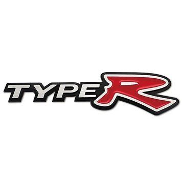 Емблема напис TypeR для Honda біла+червоний 159х41 мм метал (на скотчі) 95635 фото