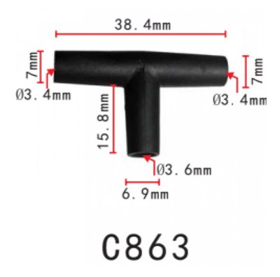 З’єднувач для трубок трійник d7 7 6.9мм (22231) (C863) 68039 фото