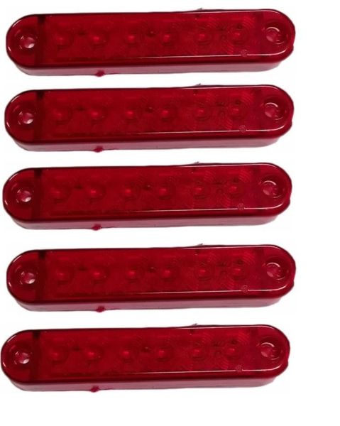 Габарит LED прямокутний 100х20 мм / 12/24V / 6 діодів / Червоний 1 шт (MRT 53 К 182) 52923 фото