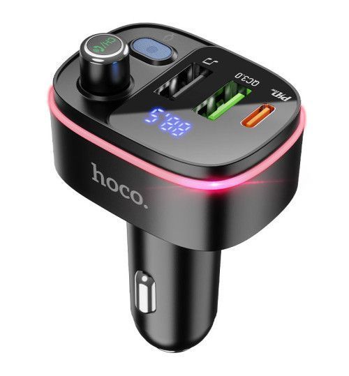 Автомобильный FM модулятор (трансмиттер) Hoco E62 2хUSB + Type-C FM 2/24V 101141 фото