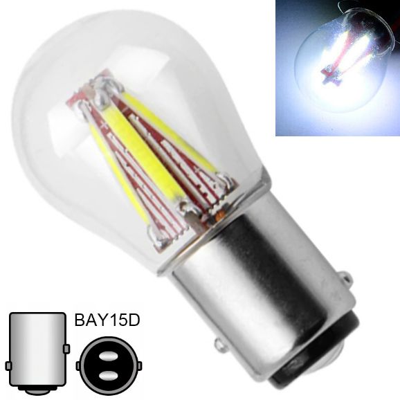 Лампочка світлодіодна LED 12/24V T25 R5W /P21W (BAY15d) Білий Світ 1 шт 63497 фото