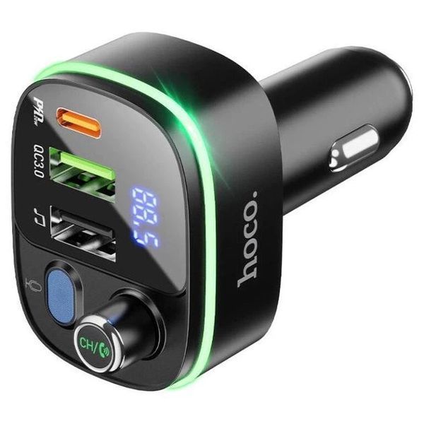 Автомобильный FM модулятор (трансмиттер) Hoco E62 2хUSB + Type-C FM 2/24V 101141 фото