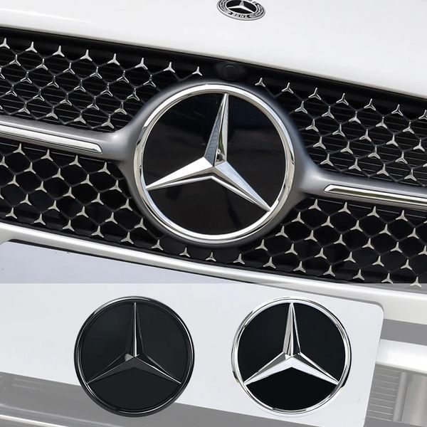 Эмблема решетки Mercedes W213 3D Хром d=180 мм пластик (на защелках) OEM A2138884800 96200 фото