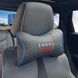 Подушка на подголовник с логотипом Audi Экокожа 3D Цветной лого Черная-Синий кант 1 шт 91551 фото 1
