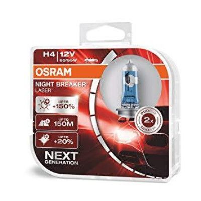 Автолампа галогенна Osram Night Breaker Laser +150% 12V H4 60/55W 2 шт Оригінал (64193 NL-ВОХ) 00000051776 фото