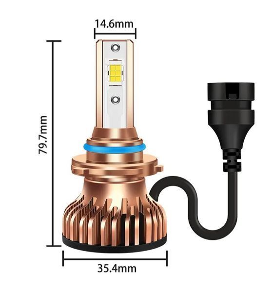 LED лампы автомобильные S7 Mini H1 55W (9600lm 6000K +400% IP67 DC9-24V) 63383 фото