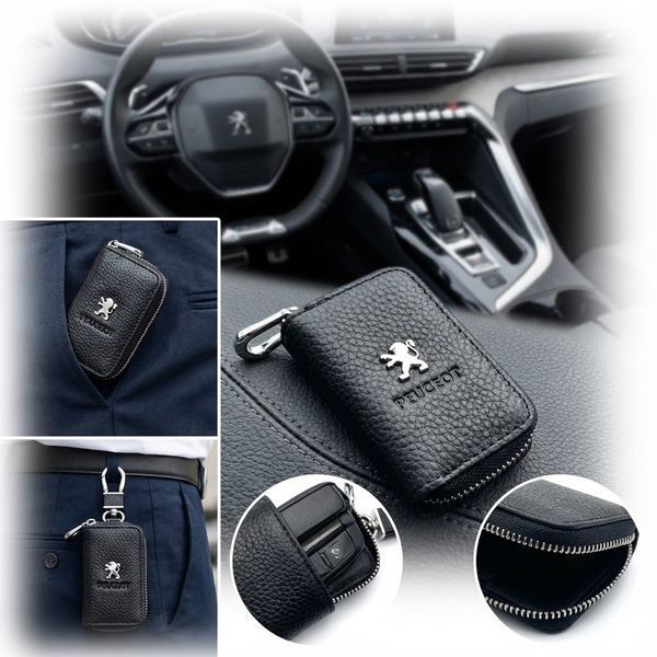 Чехол для ключей с карабином Peugeot (Тисненая кожа) 31772 фото