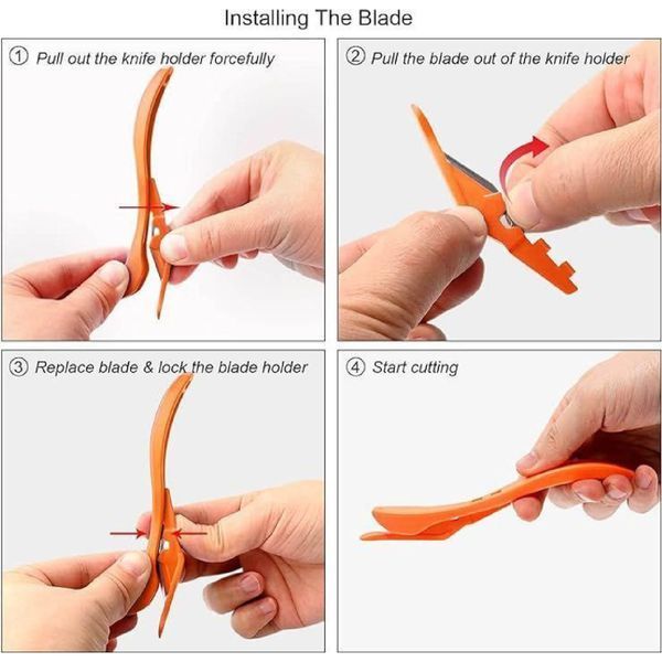 Ніж для різання поліуретанової гібридної та вінілової плівки Помаранчевий (140 мм) 62558 фото