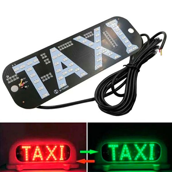 LED Табличка TAXI 12V Двоколірна Червоний Зелений 19 x 6 см (Провід Присоски) 61008 фото