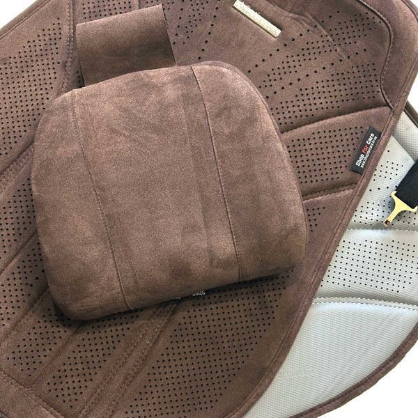 Подушка на підголівник Maybach з ефектом пам'яті Алькантара 270 x 250 x 75 мм Коричневий 1 шт 96506 фото