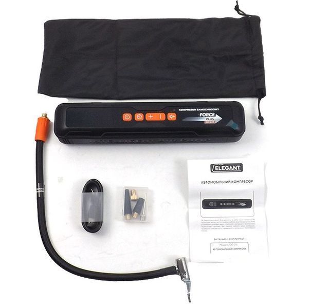 Автомобільний компресор Бездротовий Force PLUS Повербанк 12V 6000 mAh 10Атм 4-режиму LED USB 5V-2.4A (EL100 015) 87033 фото