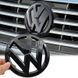 Эмблема решетки Volkswagen черная 142 мм пластик (на скотче) 95299 фото 2
