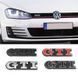 Емблема напис GTI у решітку 91х21мм Червона+срібляста окантовка метал (на кріпленнях) 90652 фото 3