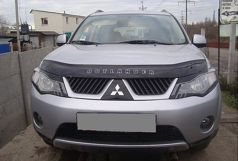 Дефлектор капоту мухобійка для Mitsubishi Outlander XL 2007-2009 доРестайлінг Євро Кріплення (Vip Tuning) MM30307 фото