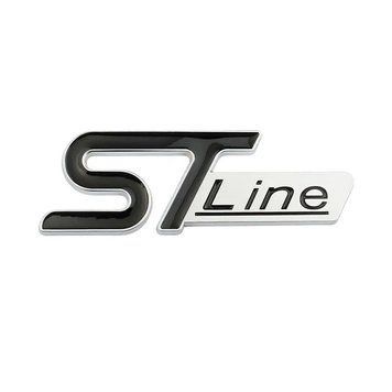 Емблема напис ST Line срібляста з чорним написом 96&times;35 мм метал (на скотчі) 95507 фото