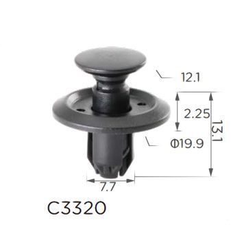 Кліпса розпірна с фіксацією Nissan 0155303753 Mitsubishi MU488006 (C3320) 74024 фото