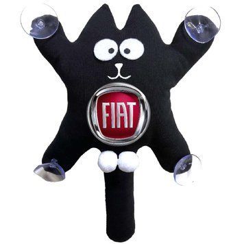 Игрушка на присоске Кот Саймон XL Fiat Жирный Кот Черный (Цветной логотип 3D) 84093 фото