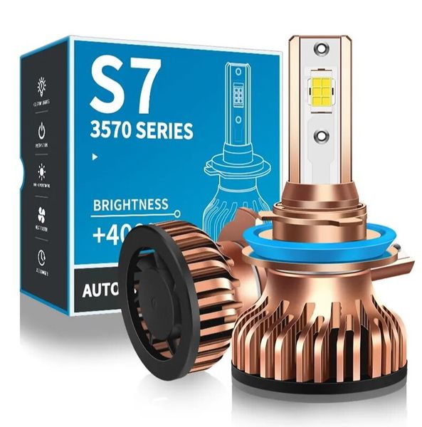 LED лампы автомобильные S7 Mini H3 55W (9600lm 6000K +400% IP67 DC9-24V) 63384 фото