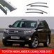Дефлектори вікон вітровики Benke для Highlander (XU40) 2008-2013 Скотч 3M / Хром Молдинг Із Нержавіючої Сталі 3D 58156 фото 1