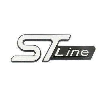 Эмблема надпись STLine для Ford белый черный 96х35 мм металл 90530 фото