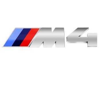 Эмблема надпись M4 для Bmw серебристая 73&times;27 мм (M) 38&times;27 мм (цифра) пластик (на скотче) 95837 фото