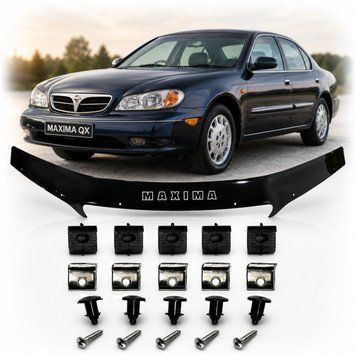 Дефлектор капота мухобойка Nissan Maxima (A33) 1999-2004 Євро Кріплення Vip Tuning (NS48) 2294 фото