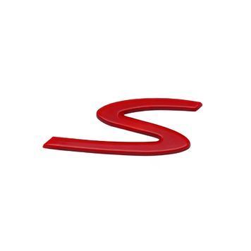Эмблема надпись S для Porsche Electric Красная 47х18 мм пластик (на скотче) 95912 фото