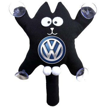 Игрушка на присоске Кот Саймон XL Volkswagen Жирный Кот Черный (Цветной логотип 3D) 74619 фото