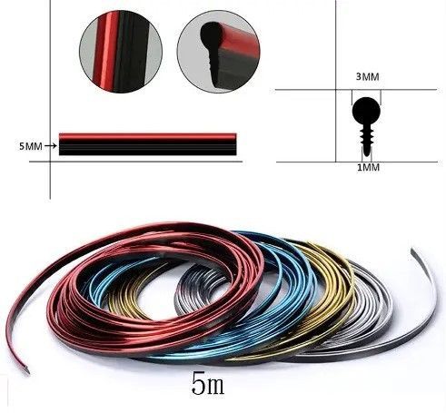 Молдинг декоративний для салону авто вставний 3х5 мм 5 м Хром P31 (3806) 39231 фото