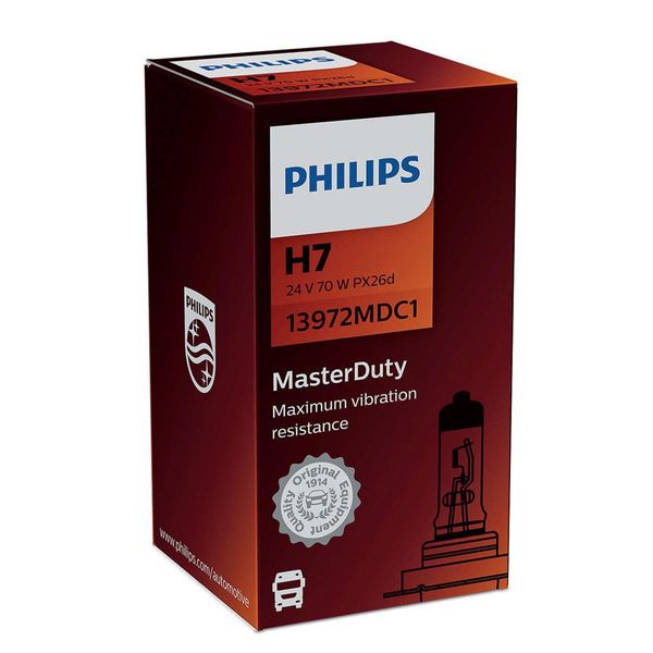 Автолампа галогенная Philips Master Duty H7 24V 70W 1 шт (13972MDC1) 00000048525 фото