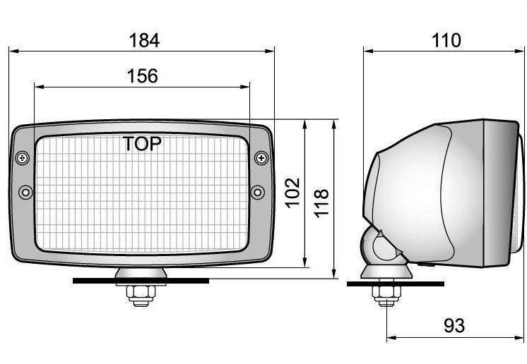 Протитуманна фара Wesem Zetor 184x102 мм H4 / навісна з підсвічуванням / 1 шт (RE257.77) 6168 фото