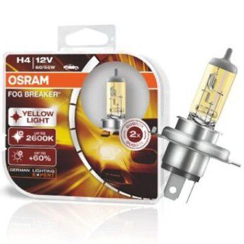 Автолампа галогенна Osram Fog Breaker +60% 12V H4 60/55W 2600K 2 шт (62193FBR-BOX) 00000057206 фото