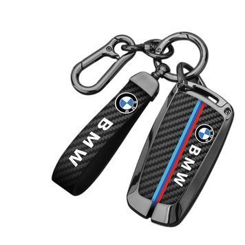 Чохол ключа BMW чорний карбон з брелком (округла форма) 95700 фото